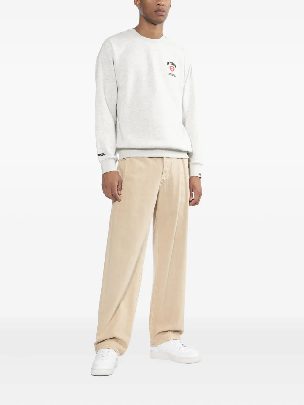 AAPE BY *A BATHING APE Sweater met logopatch - Grijs