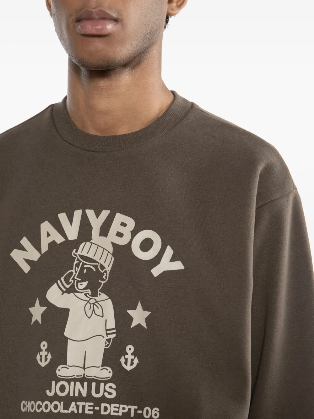 CHOCOOLATE Sweater met logoprint Bruin