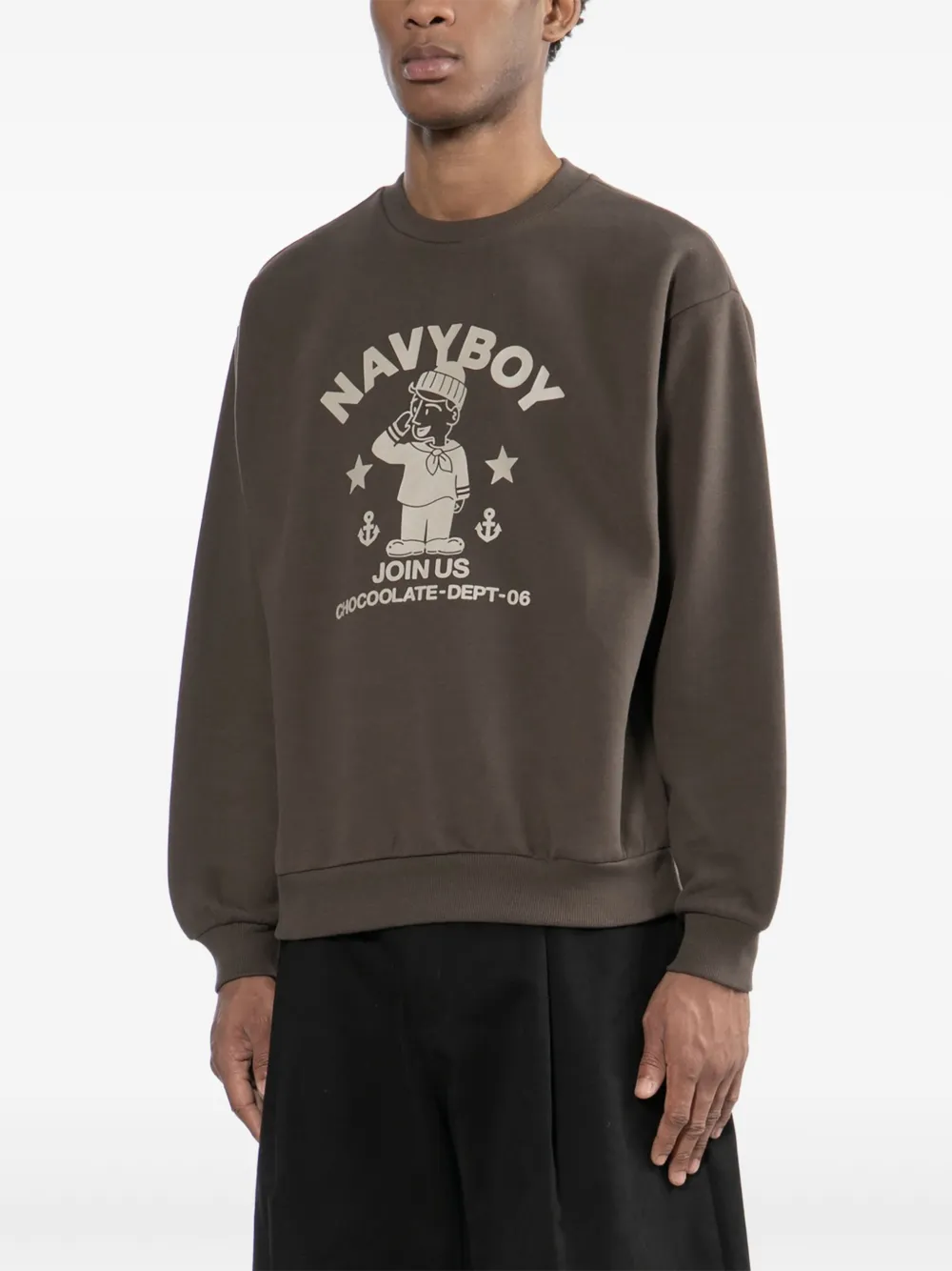 CHOCOOLATE Sweater met logoprint Bruin