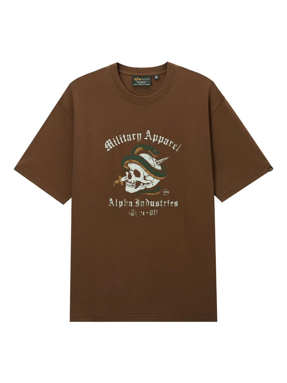 Alpha Industries Skull Graphic T-shirt In Brown