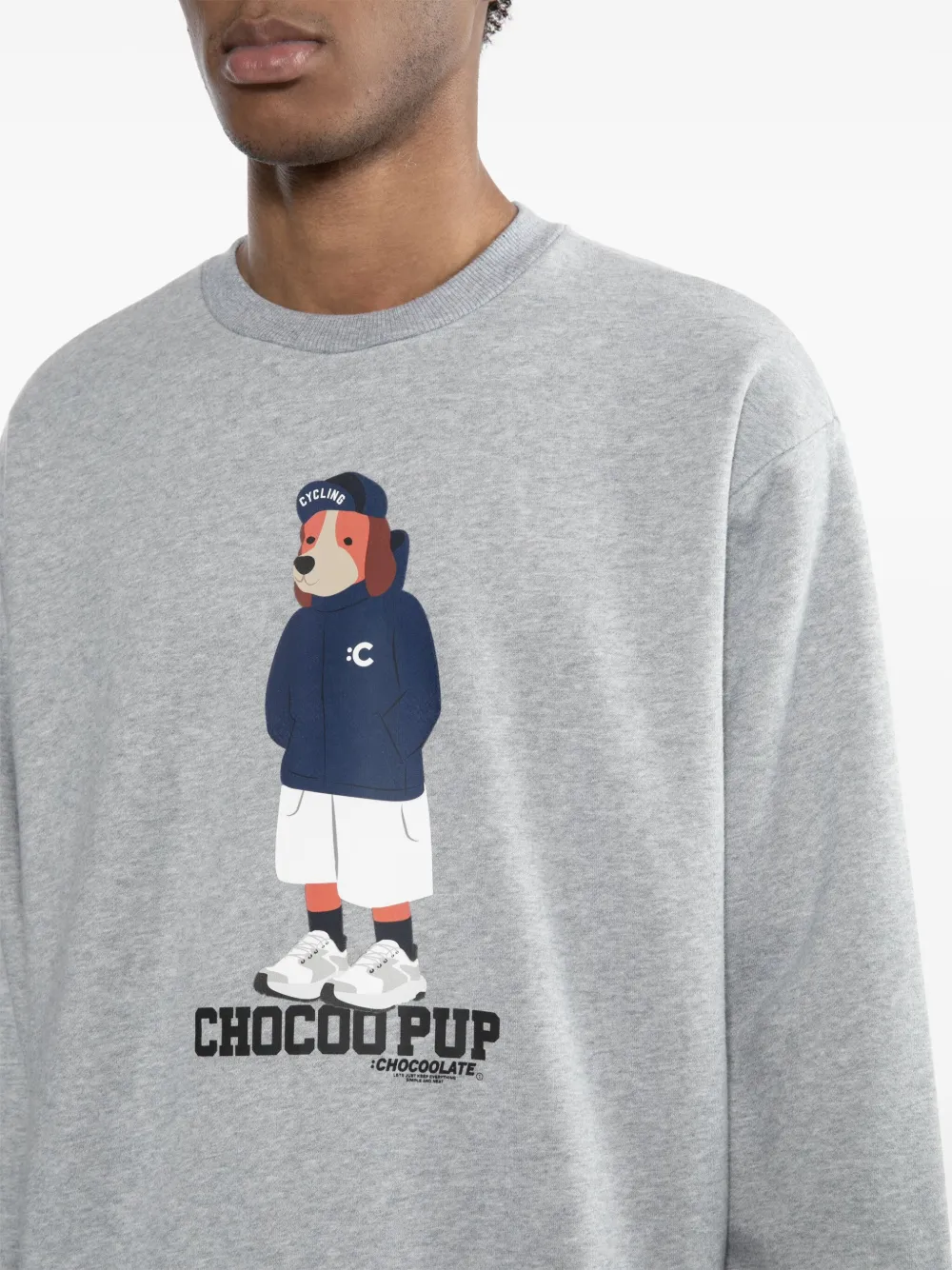 CHOCOOLATE Sweater met grafische print Grijs