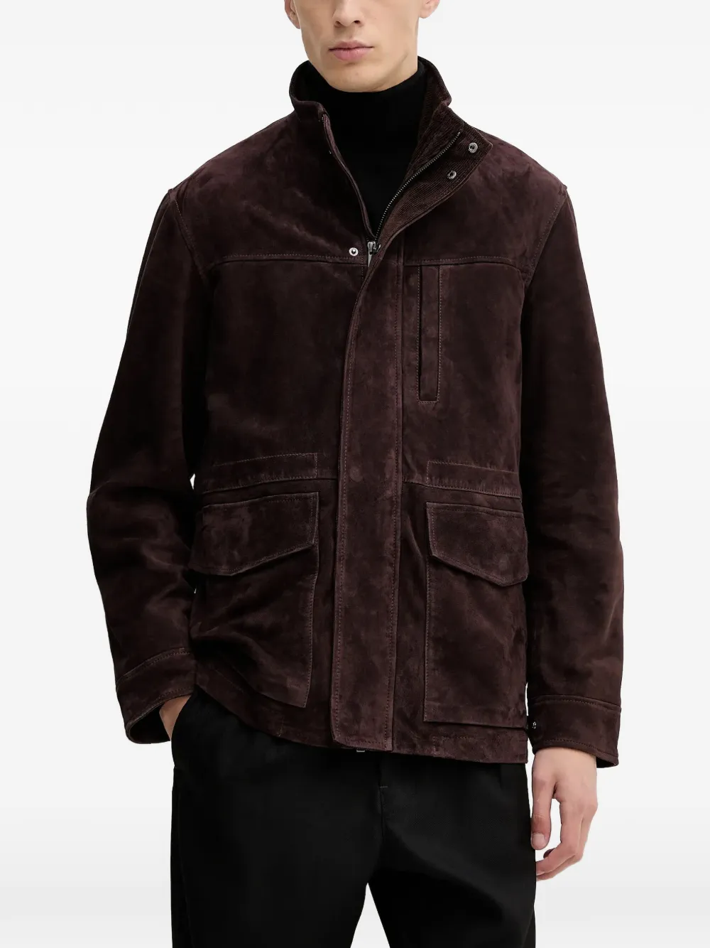 Trussardi pocket suede jacket - Marrone