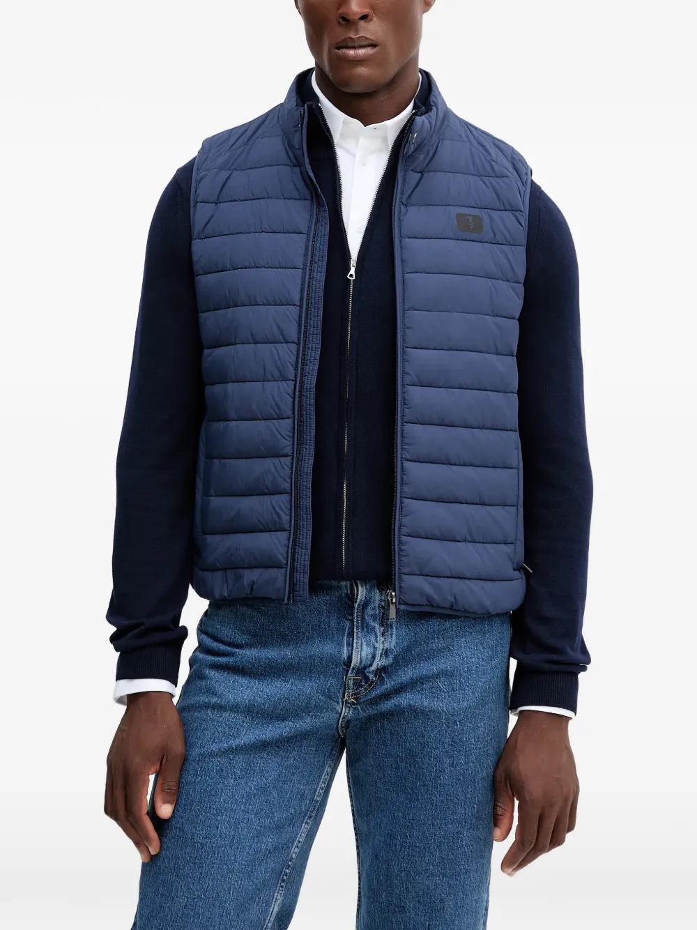 Trussardi quilted zip-up gilet - Blu
