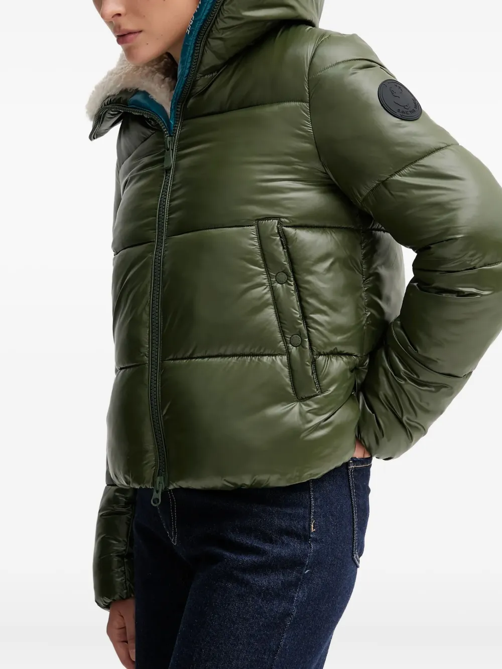 Save The Duck Gewatteerd jack Groen