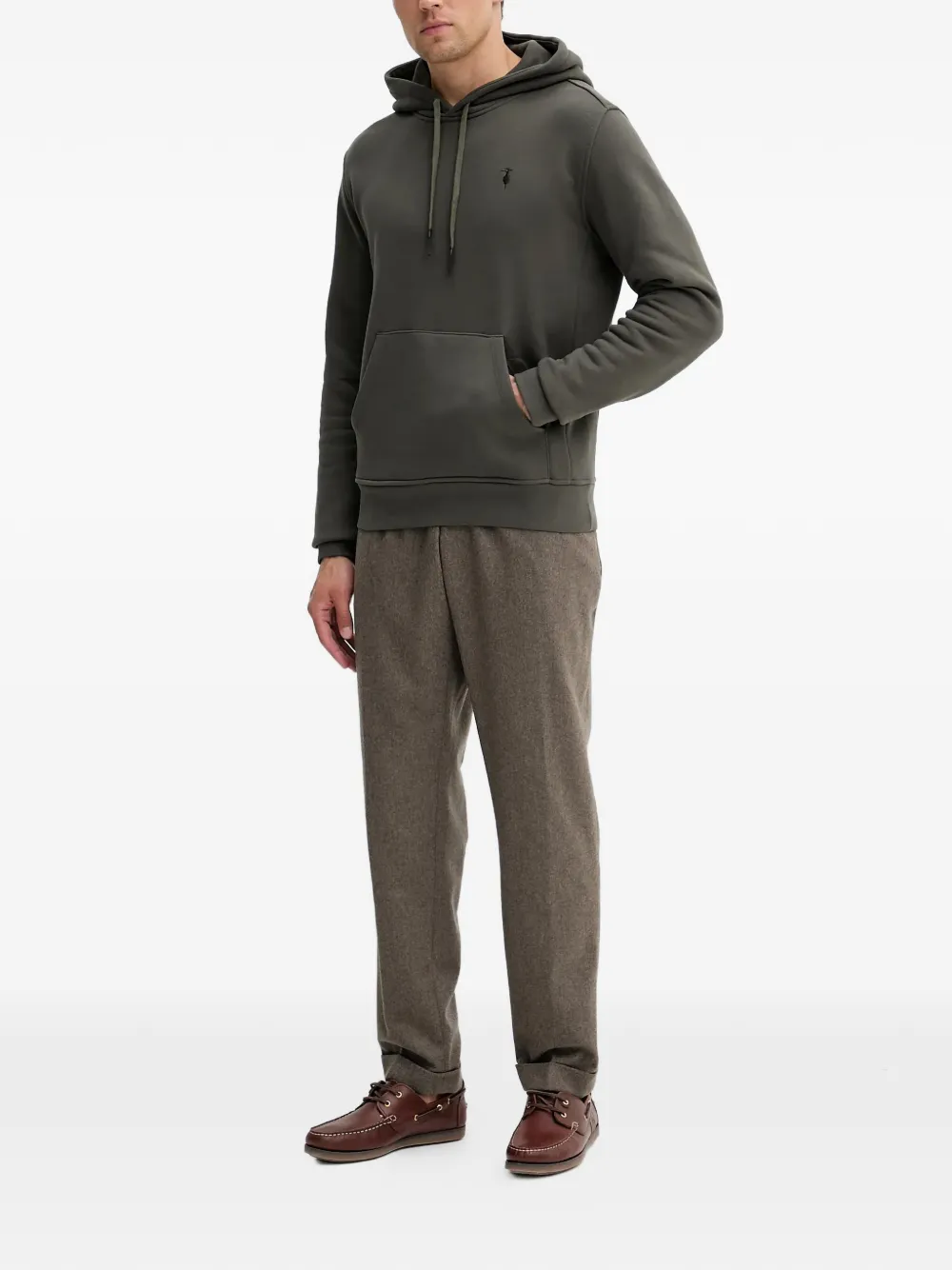 Trussardi Diagonal drawstring logo hoodie | Hoodies | Image 2