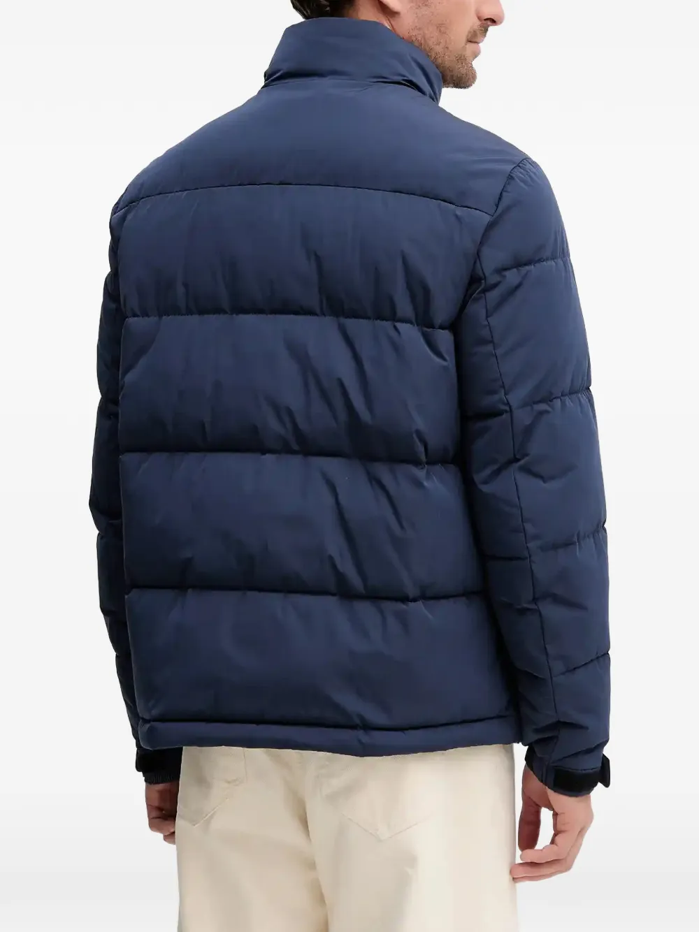 Trussardi Padded Logo-patch Jacket - Blue 