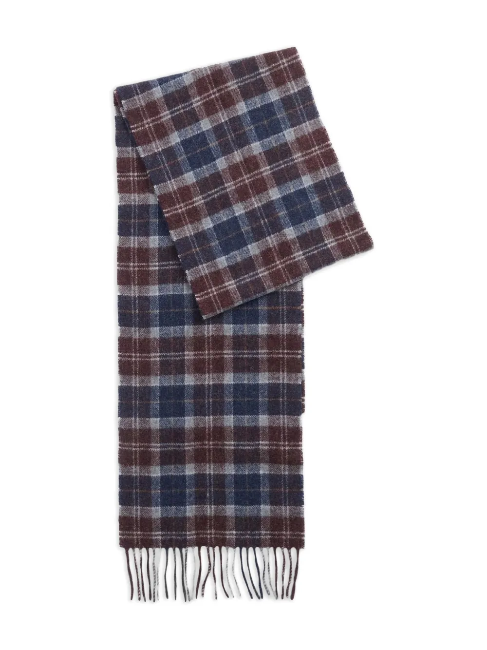 Barbour tartan-fringed scarf | Blue | Image 1