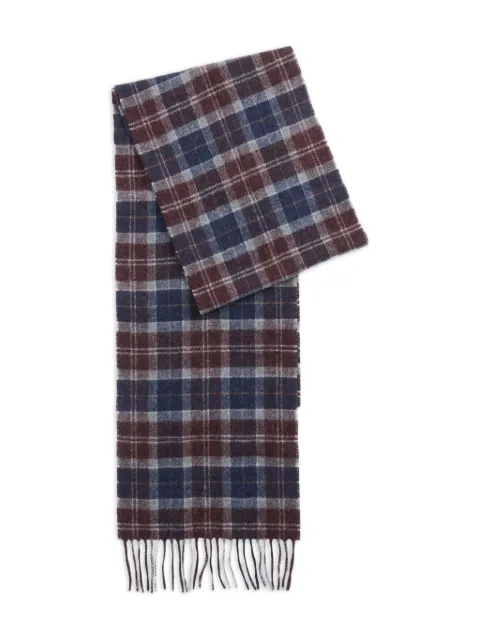 Barbour tartan-fringed scarf