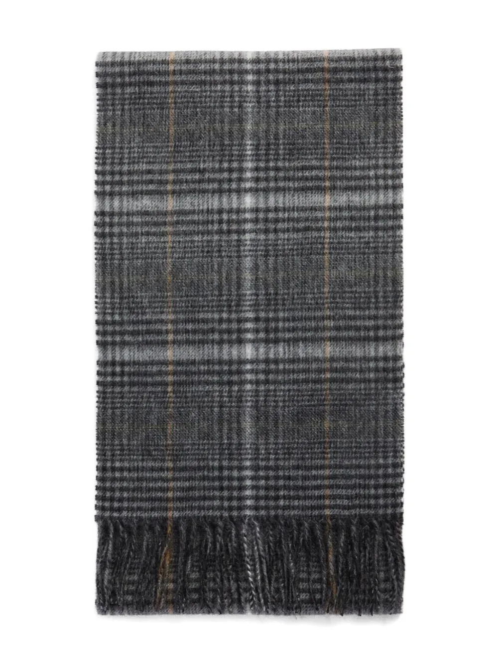 Barbour check-fringe scarf | Grey | Image 1