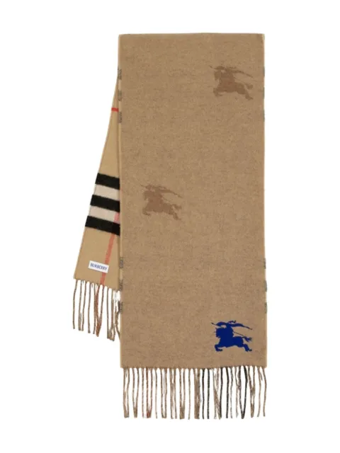 Burberry knight-logo fringe scarf