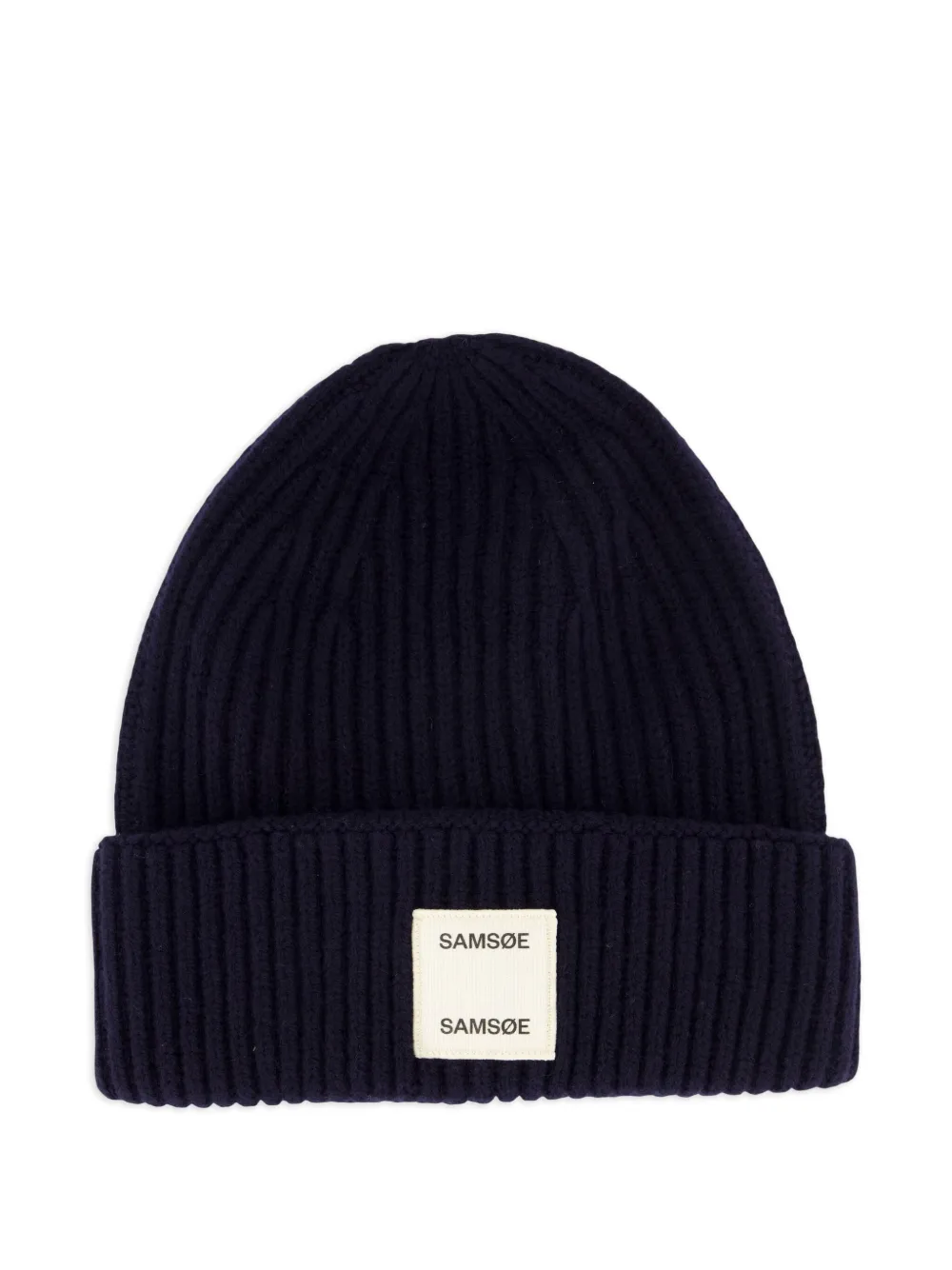 SAMSOE SAMSOE ribbed wool beanie hat | Blue | Image 1