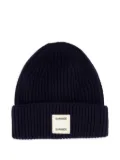 SAMSOE SAMSOE ribbed wool beanie hat - Blue