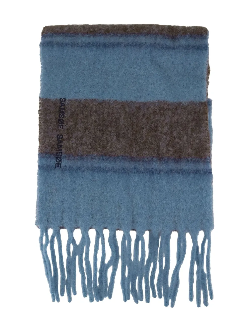 SAMSOE SAMSOE Gestreepte sjaal - Blauw