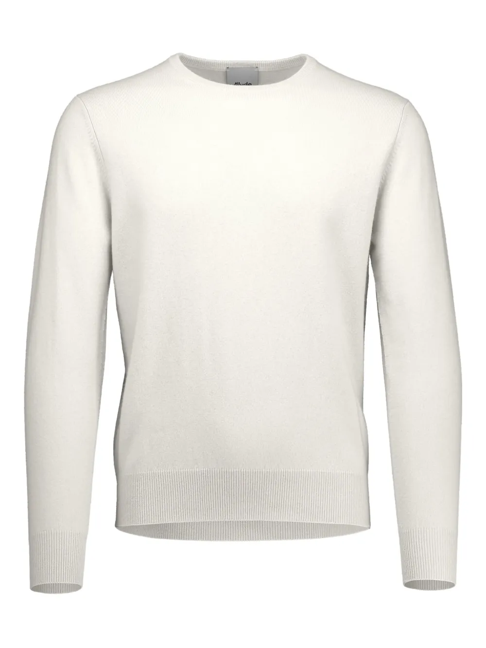 Allude Crew-neck Cashmere Sweater In White