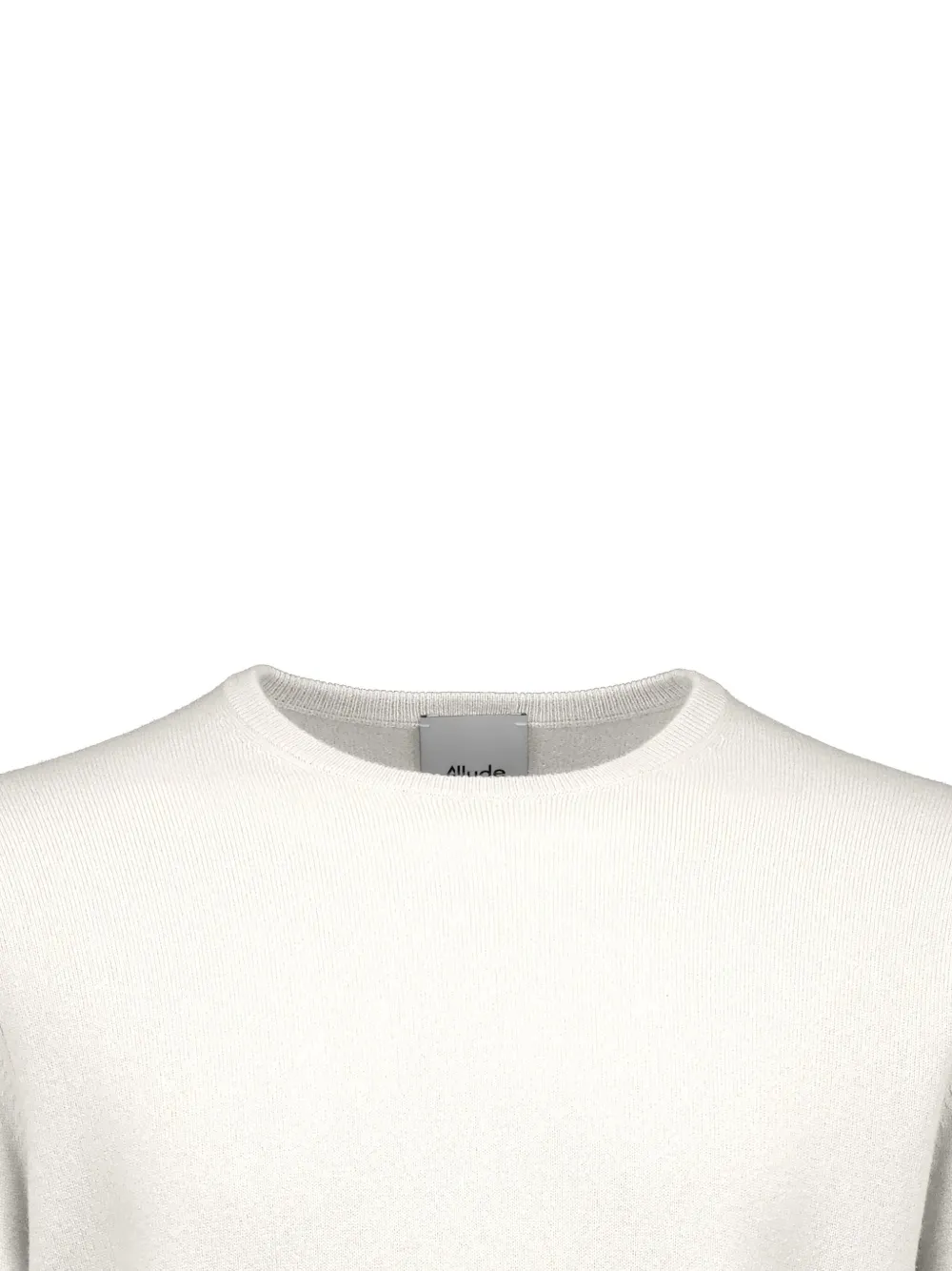 Allude Crew-neck Cashmere Sweater In White