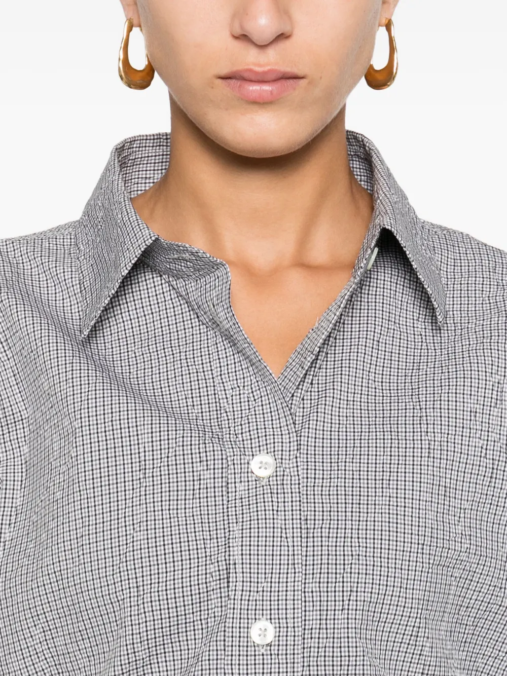 Rohe Gingham-check Button-down Shirt In Gray