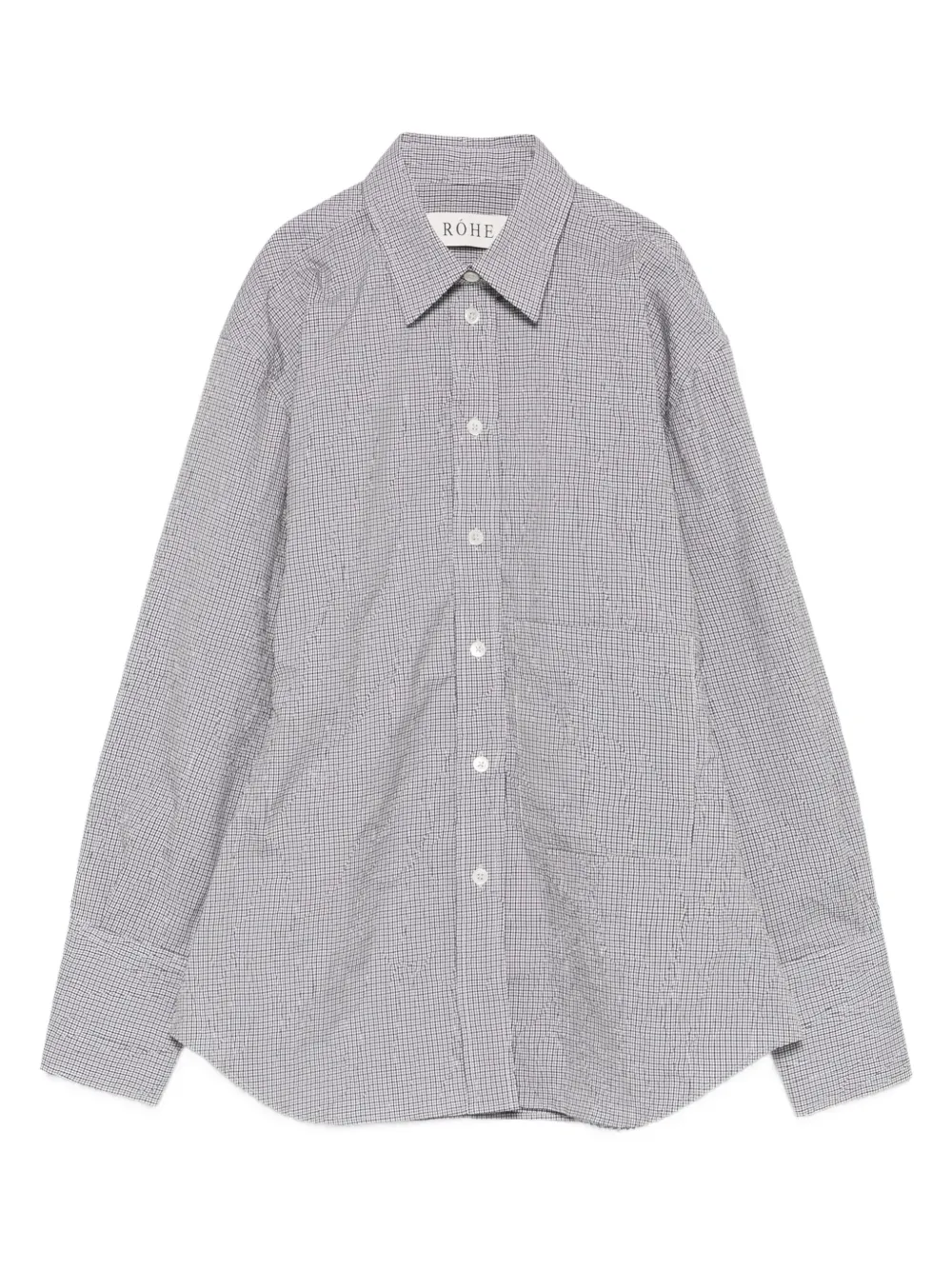 Róhe gingham-check button-down shirt | Grey | Image 1