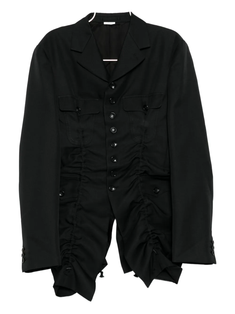 Comme Des Garçons Homme Deux Ruched-detail Jacket In Black