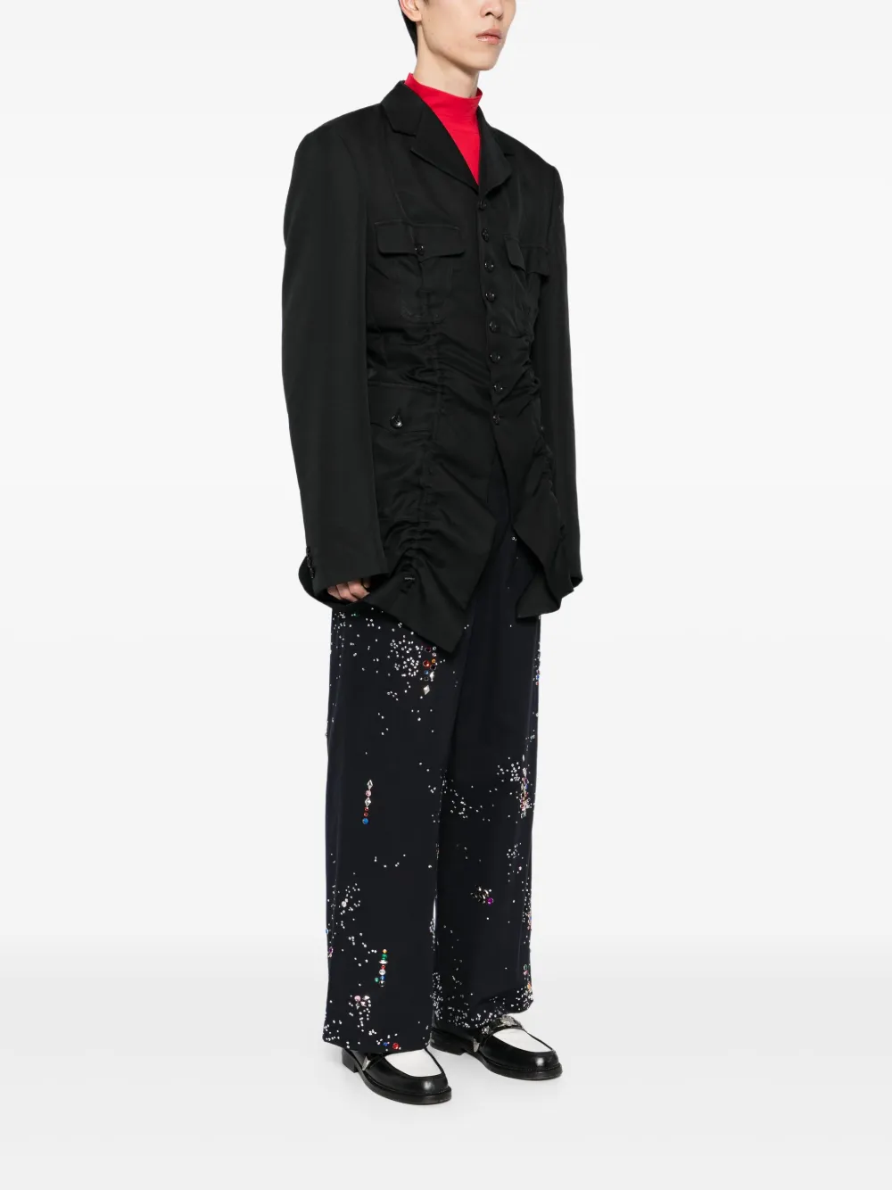 Comme des Garçons Homme Plus Jack met ruches Zwart