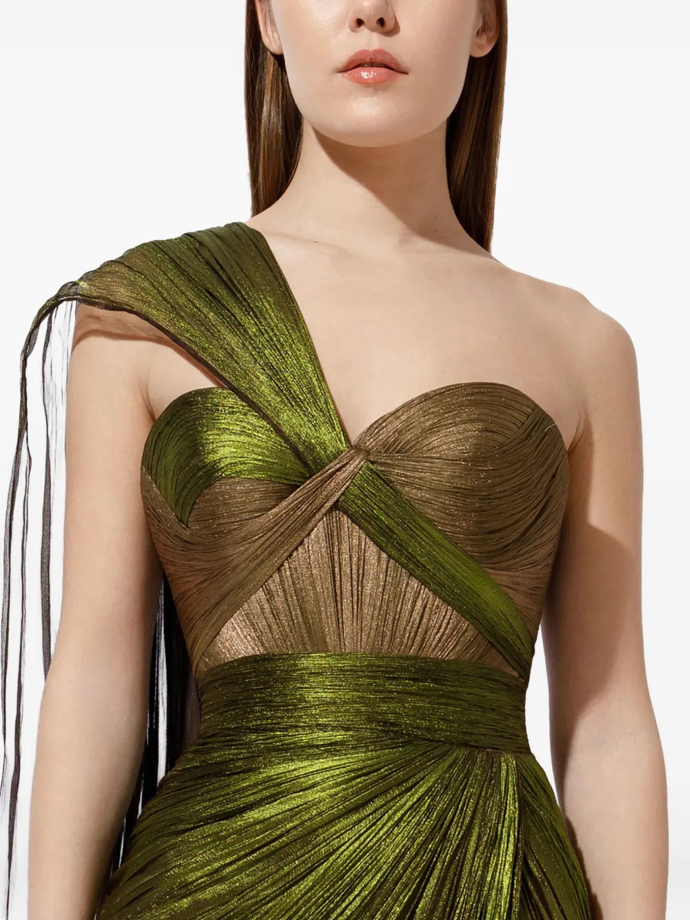 Iris Serban Gedrapeerde jurk Groen