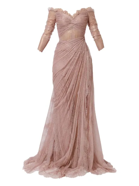 Iris Serban pleated lace dress