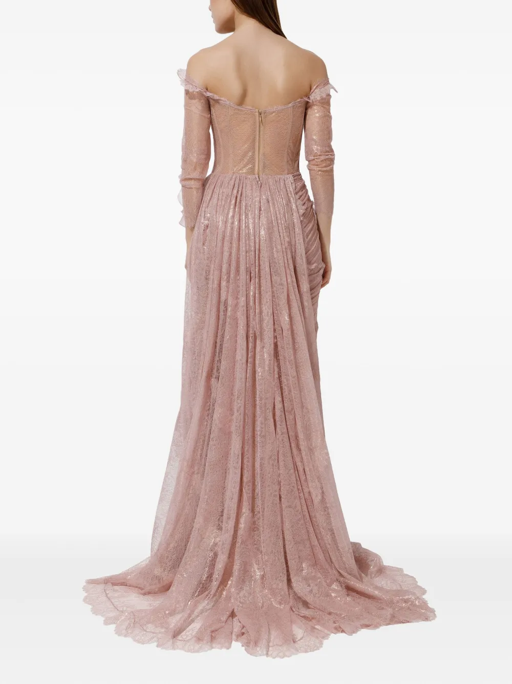 Iris Serban Kanten jurk Roze