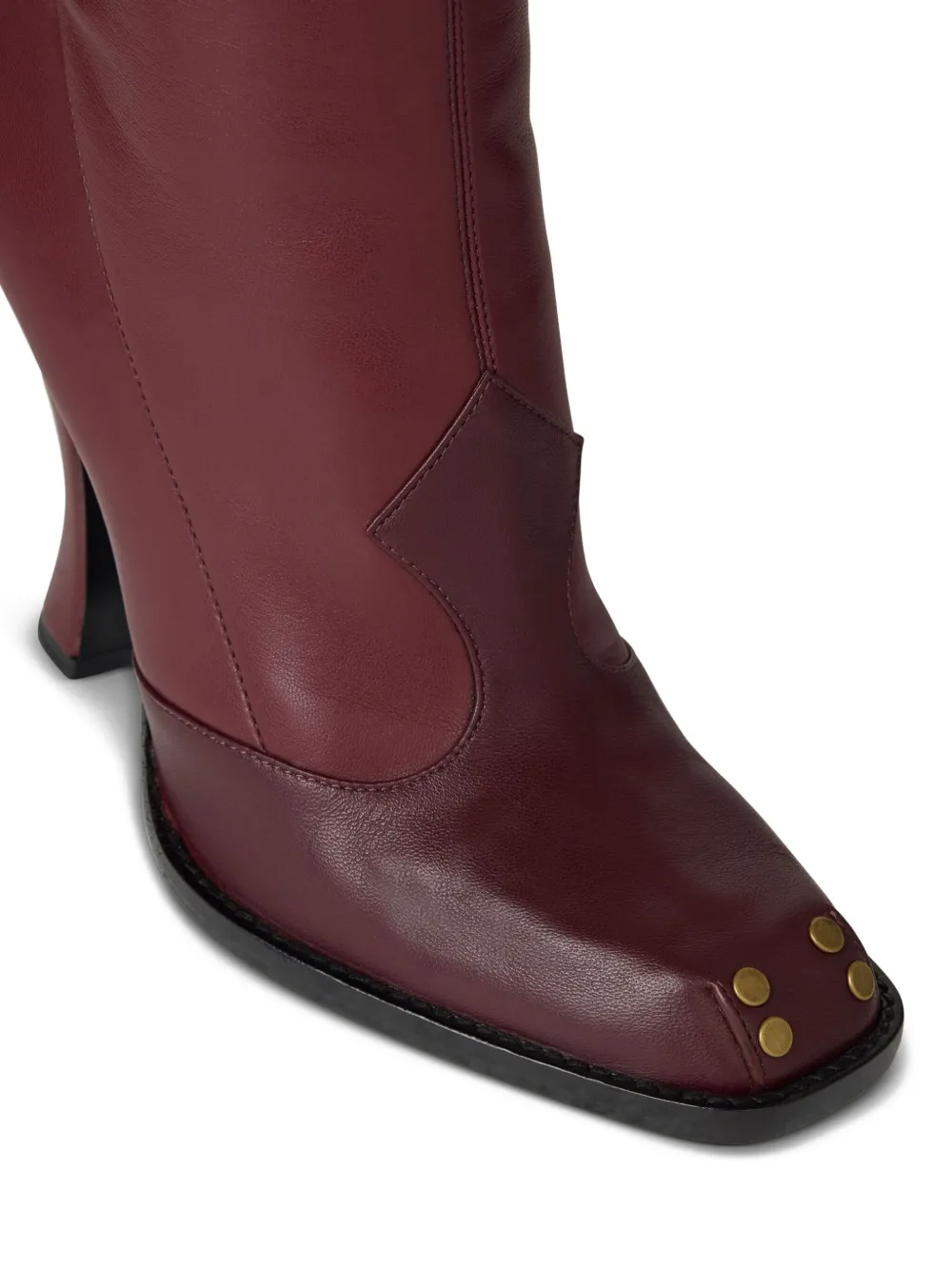 Etro 105mm High-heeled Studded Boots In Burgundy