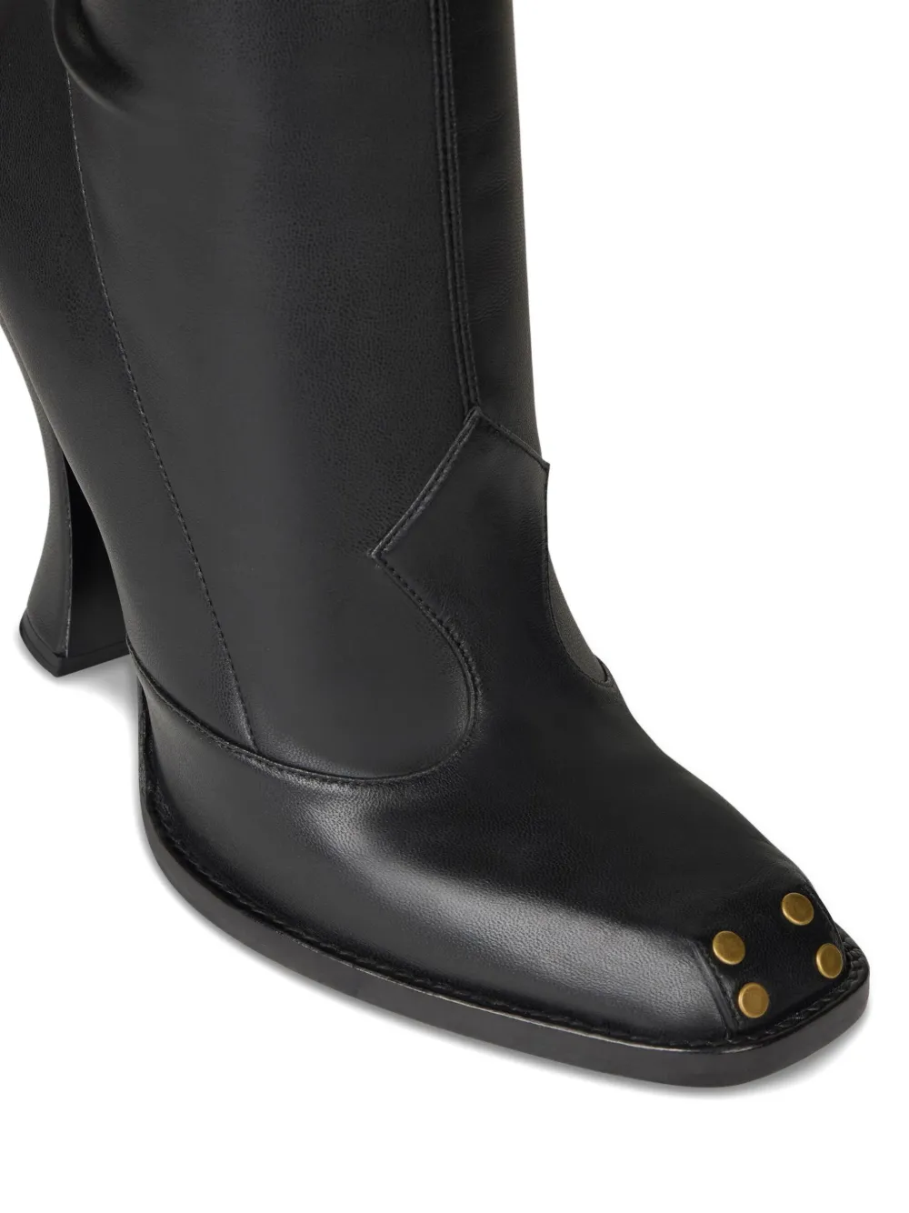 ETRO 105 mm laarzen met sculpturale hak en studs Zwart