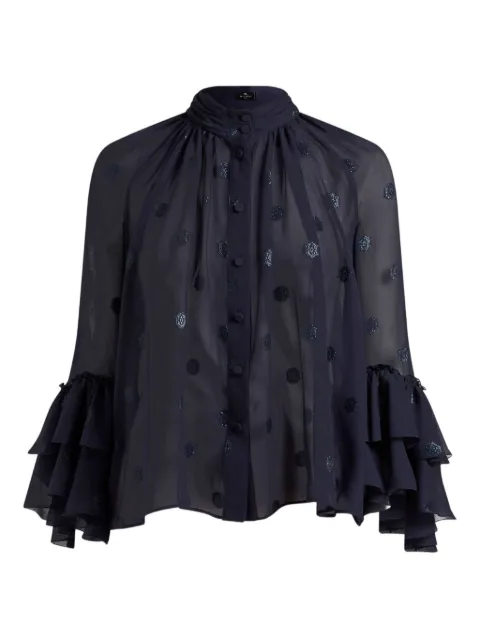 ETRO ruffled georgette shirt