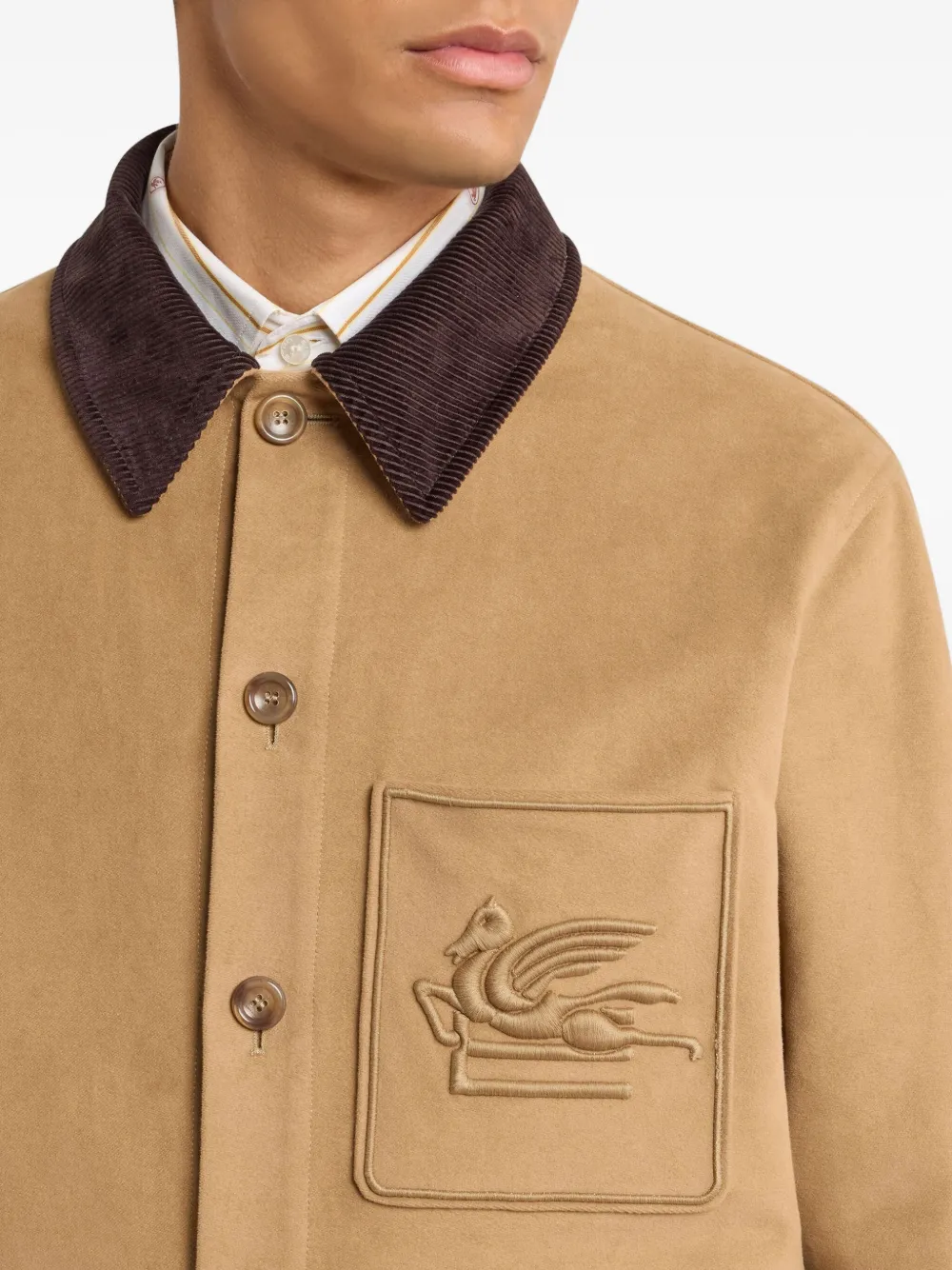 Etro Stylish Jacket With Chest Pocket And Flap Pockets In Neutral