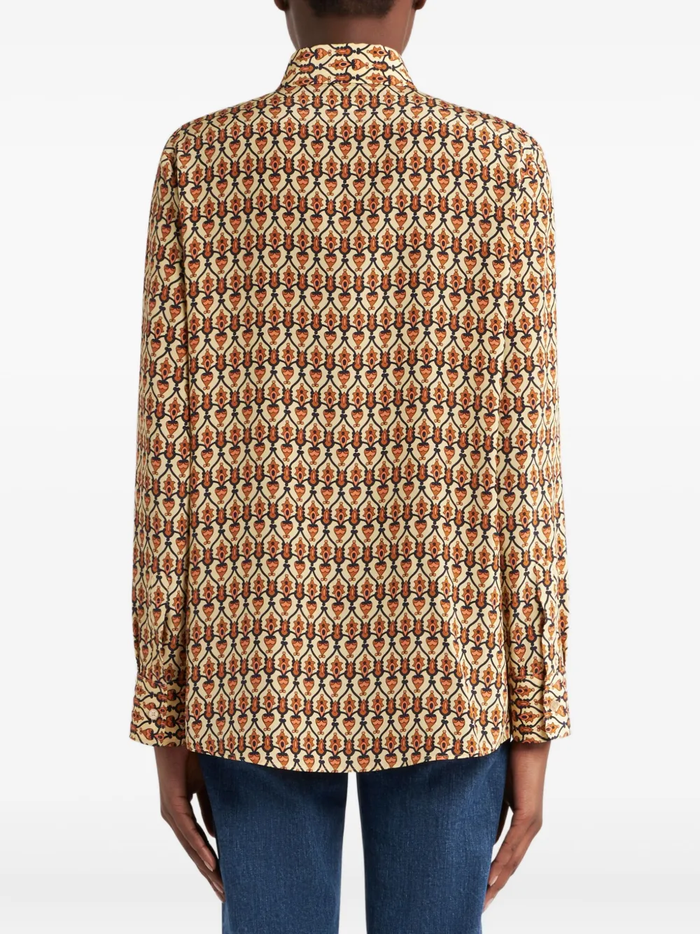 ETRO Zijden blouse met geometrische print Geel