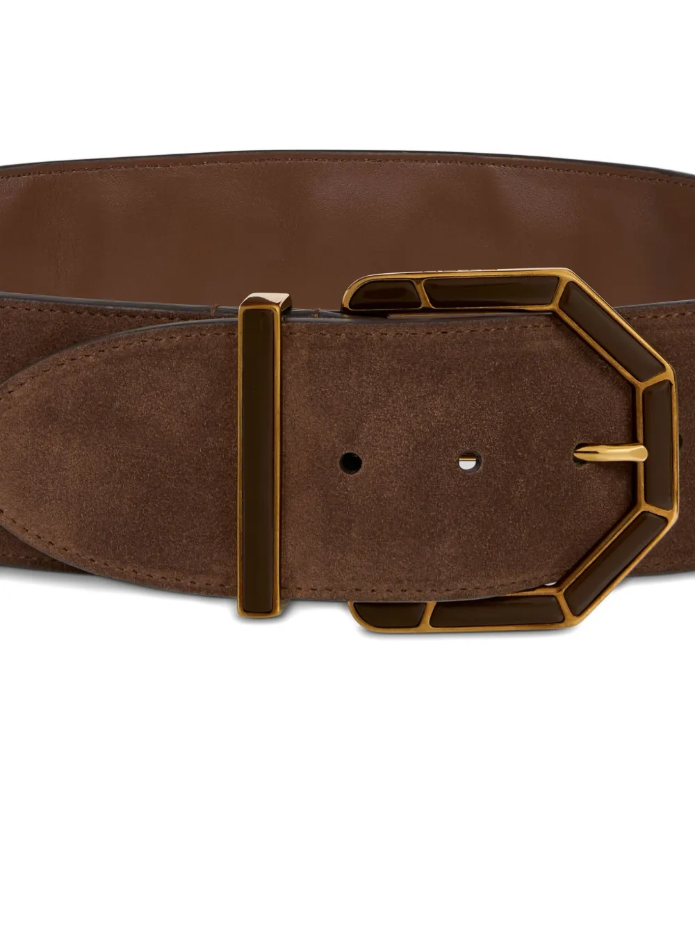 ETRO Suède gespriem met borduurwerk - Bruin