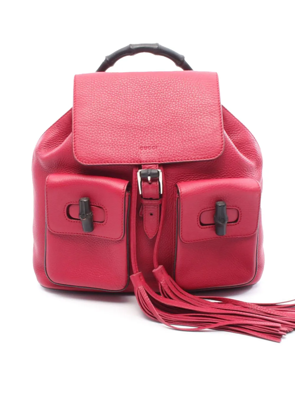 Gucci Pre-Owned 2000-2015 Leather Bamboo Tassel backpack | Red | Image 1