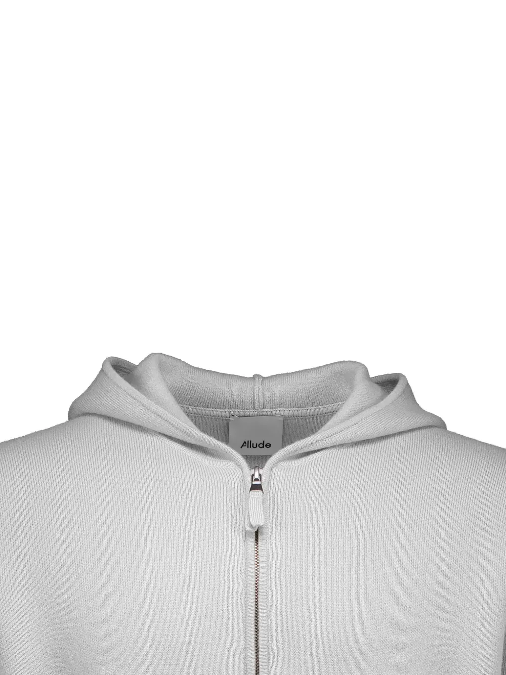 Allude Hooded Zip-up Sweater In Gray