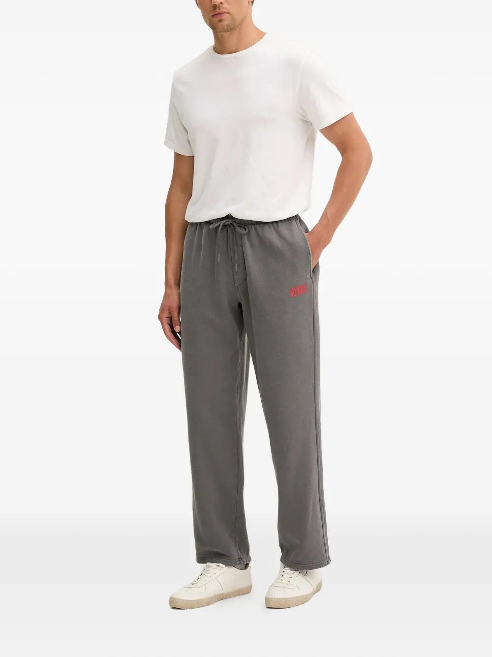 American Vintage Plizzy drawstring logo track pants - Grijs
