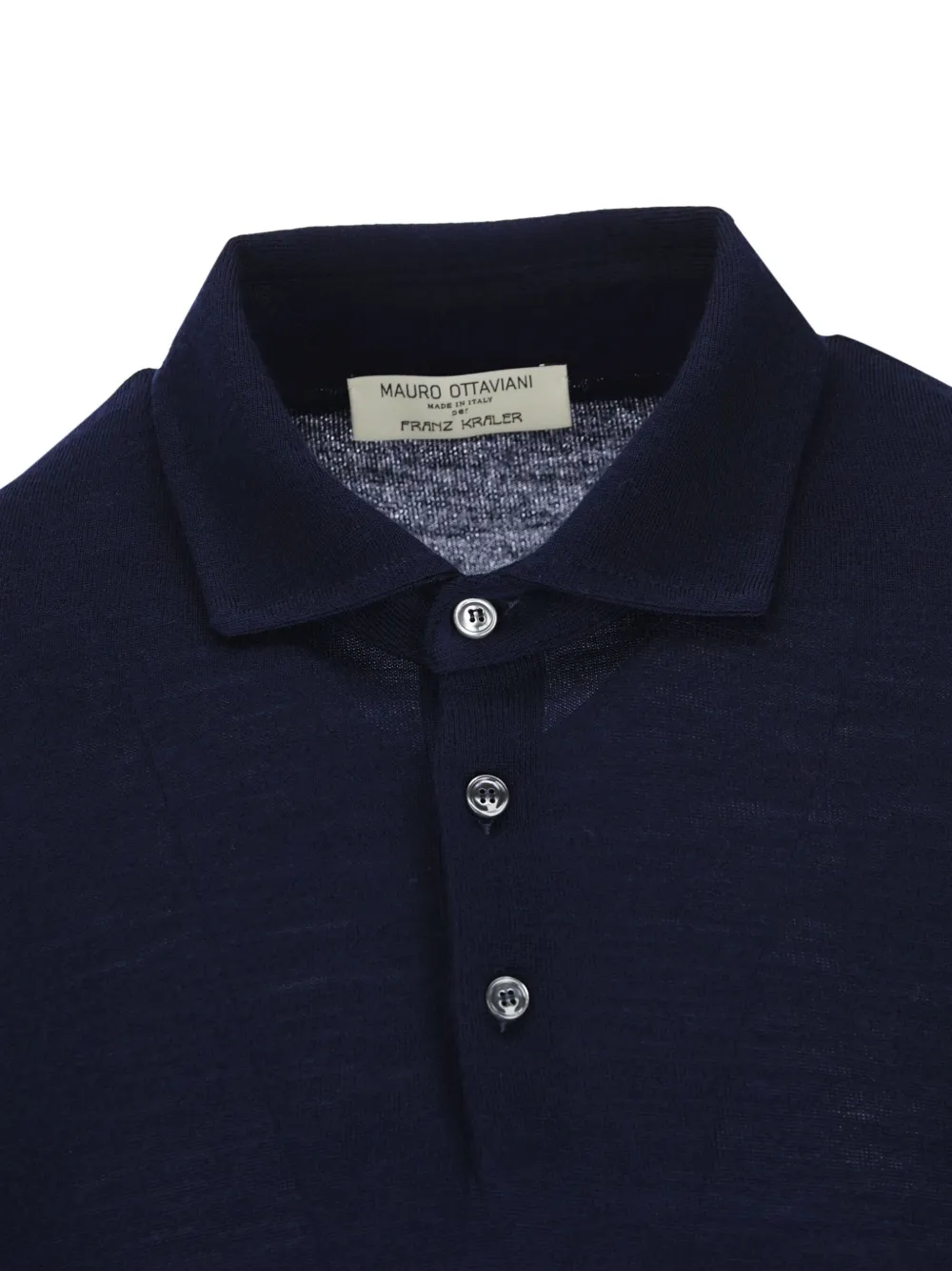 Mauro Ottaviani Button-placket Wool Polo Shirt In Blue