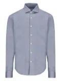 Xacus textured button-down shirt - Blue