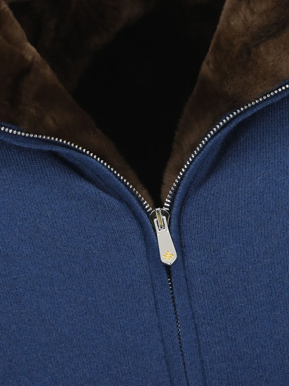 Svevo Fur-trimmed Elbow-patch Jacket In Blue