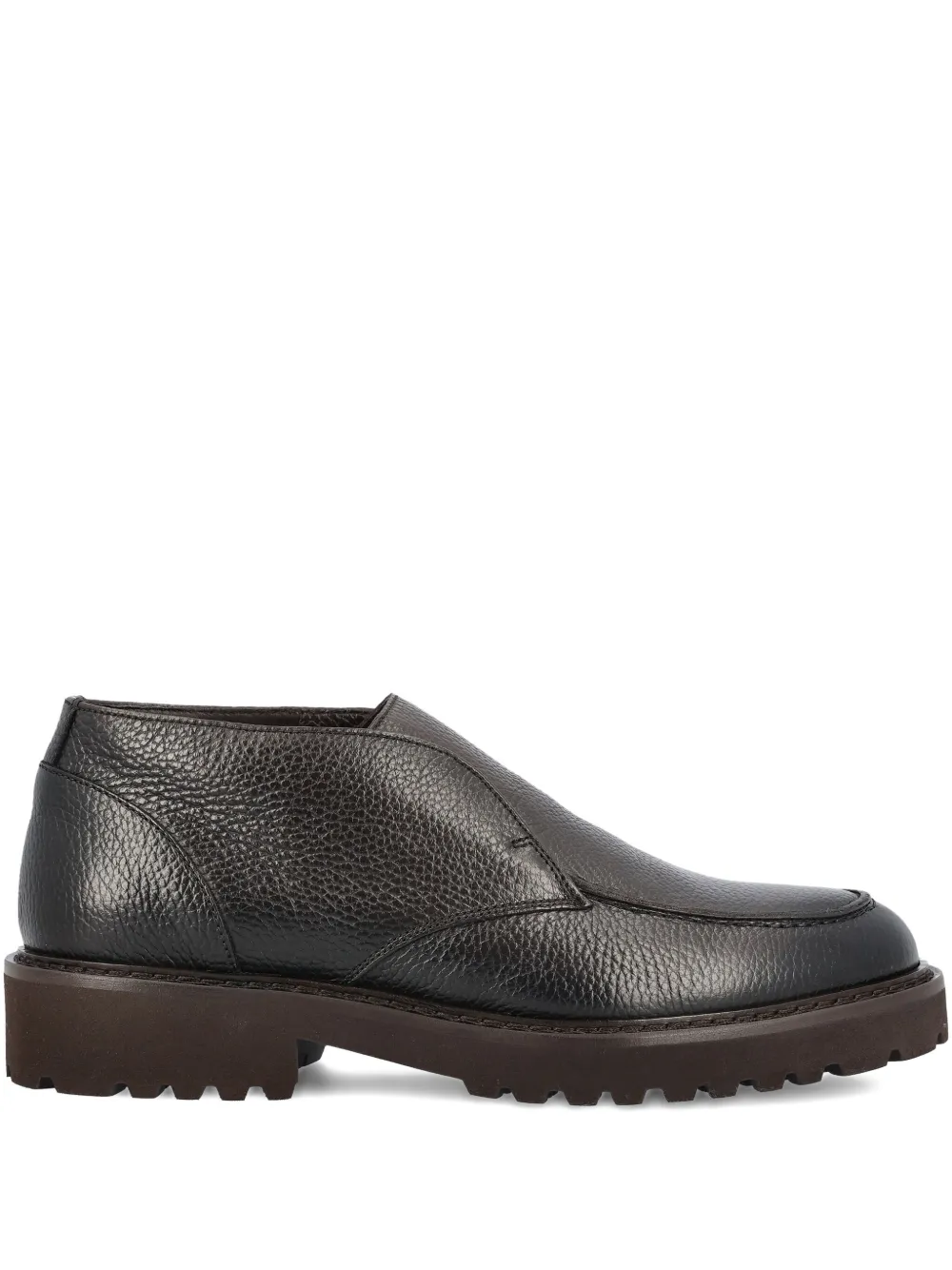 Doucal's textured-leather boots Brown