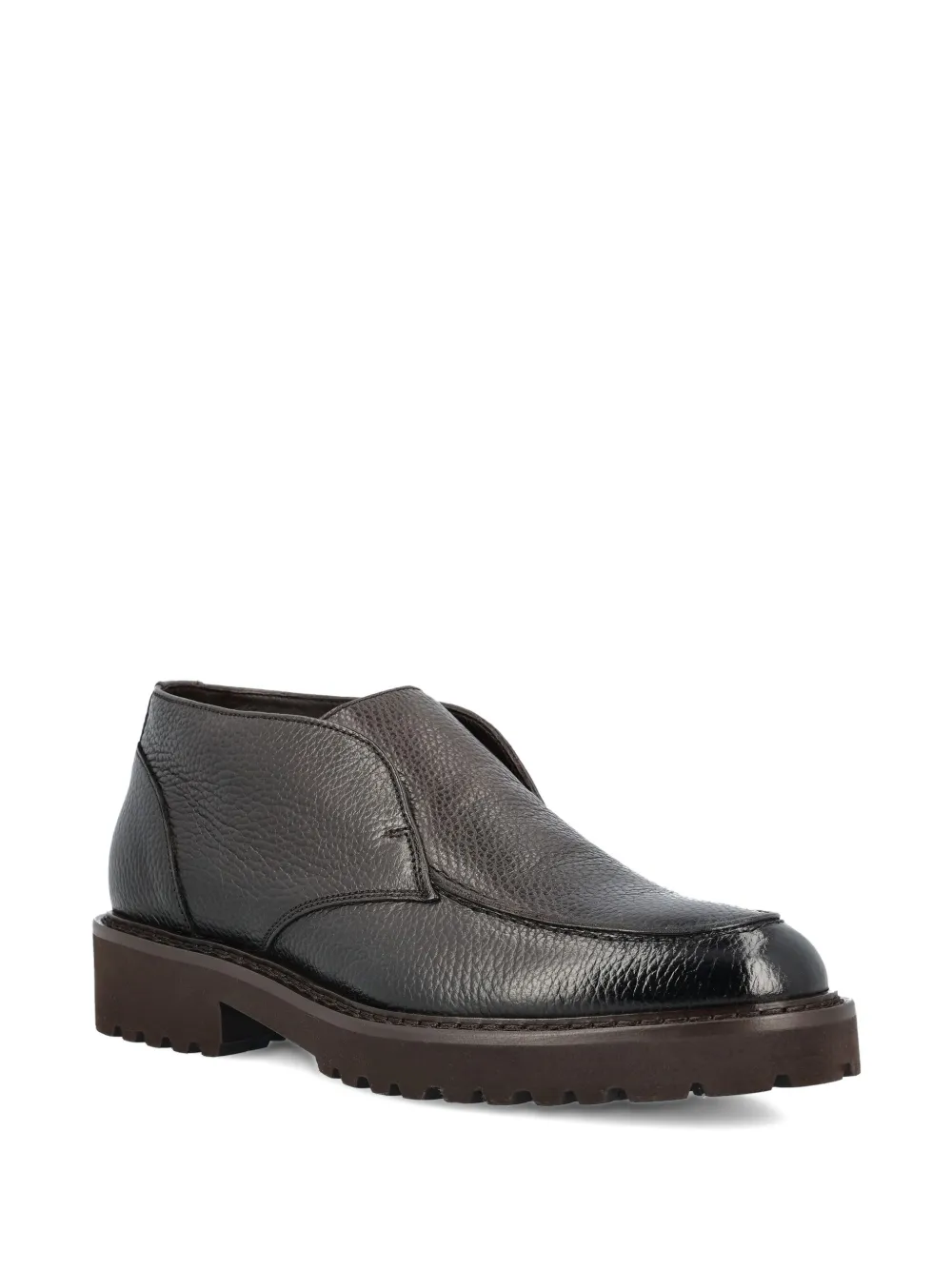 Doucal's textured-leather boots Brown