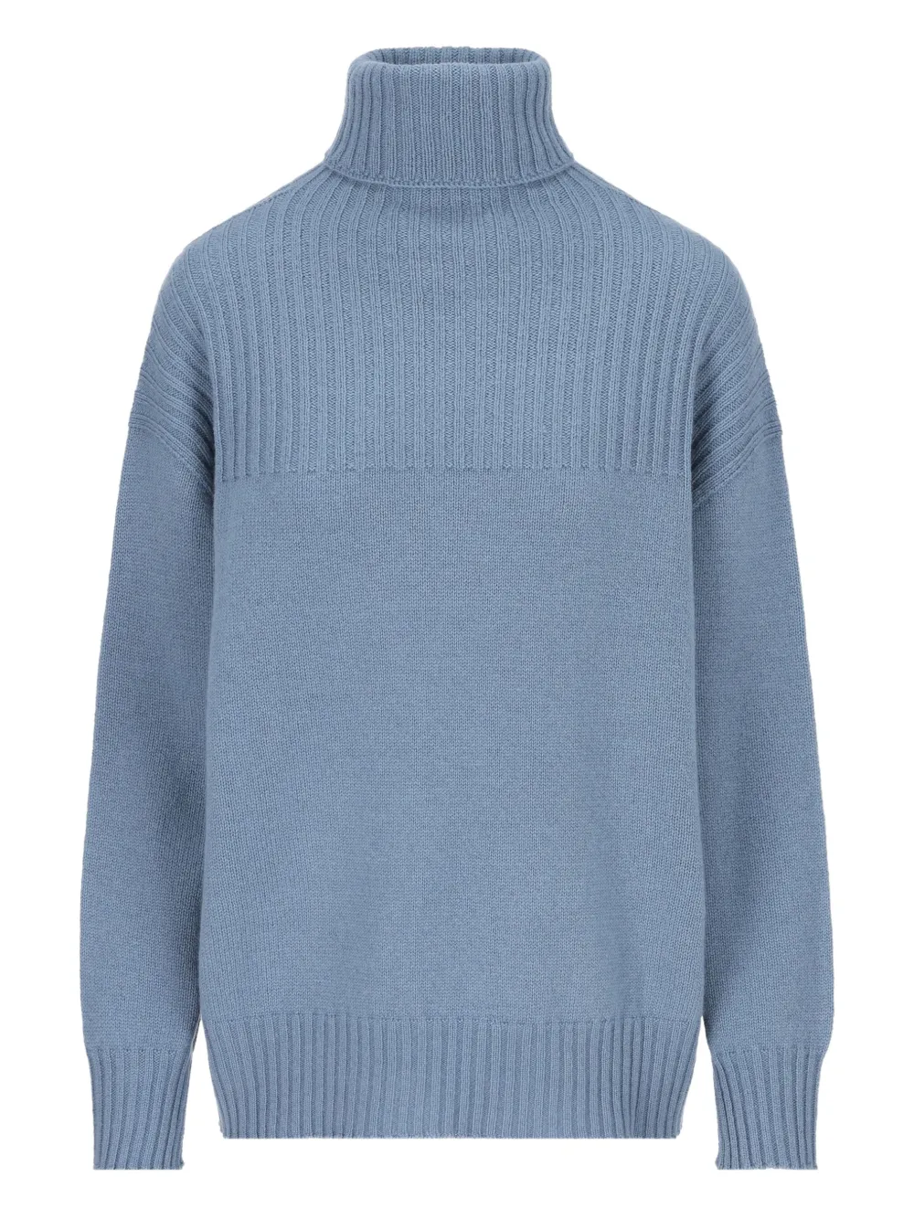 Vanisé Turtleneck Ribbed Sweater In Blue