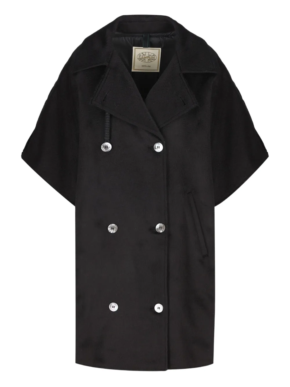 Camplin double-breasted short-sleeve coat | Black | Image 1