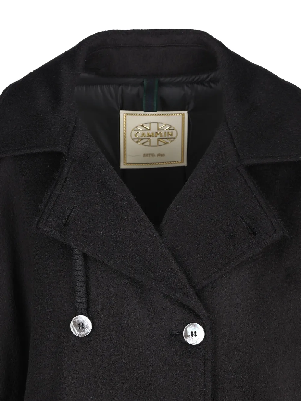 Camplin Double-breasted Short-sleeve Coat In Black