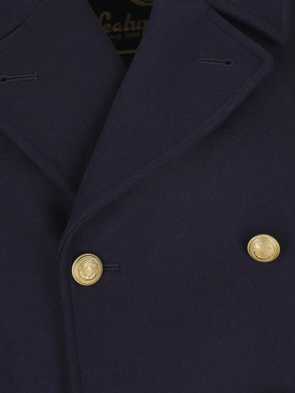 Sealup Double-breasted Wool Coat In Blue
