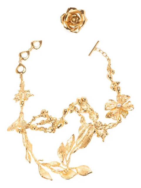 Saint Laurent flower-motif necklace