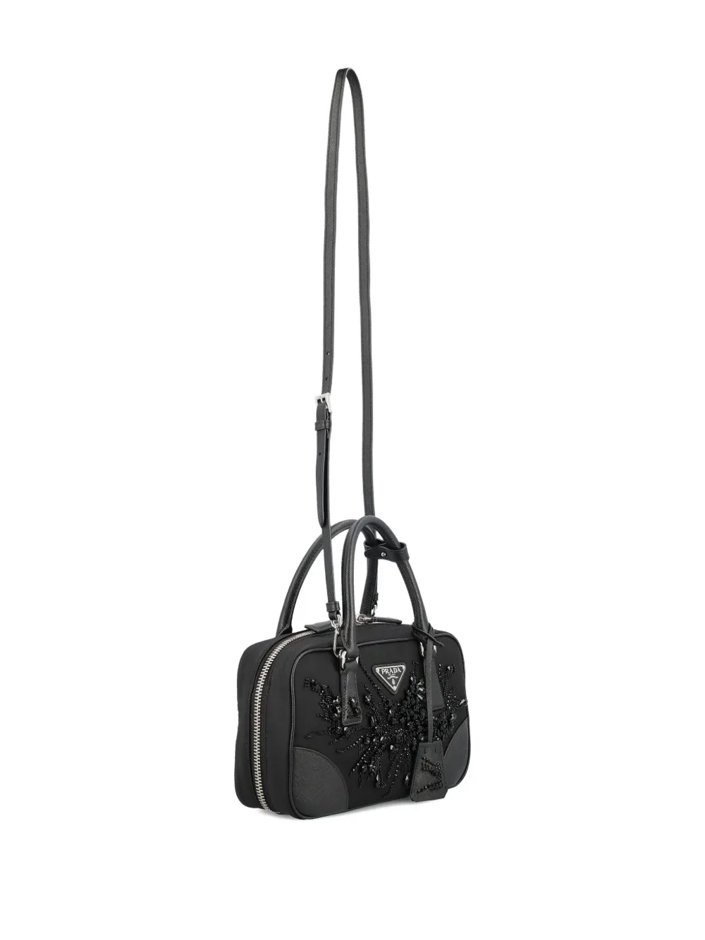 Prada Crystal-embellished Mini Bag In Black