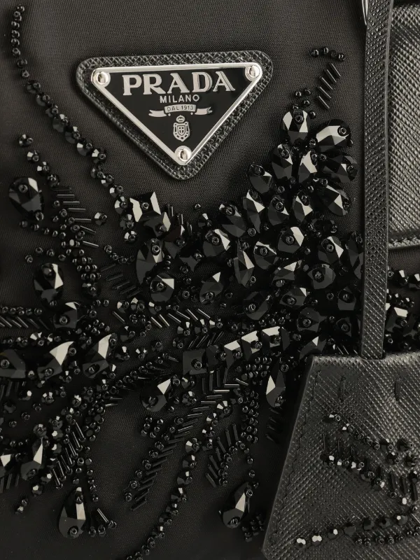 Prada ビジュートリム ミニバッグ | ブラック | FARFETCH JP