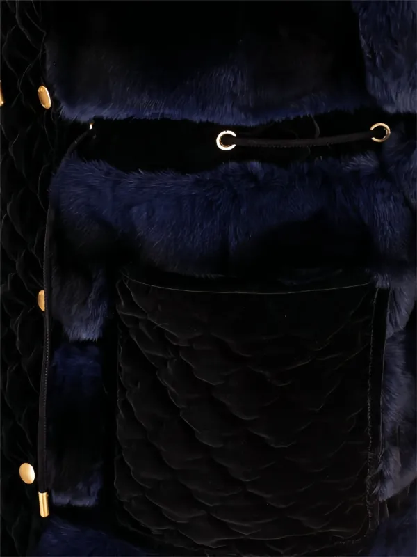 FENDI Fur Quilted Coat | Blue | FARFETCH