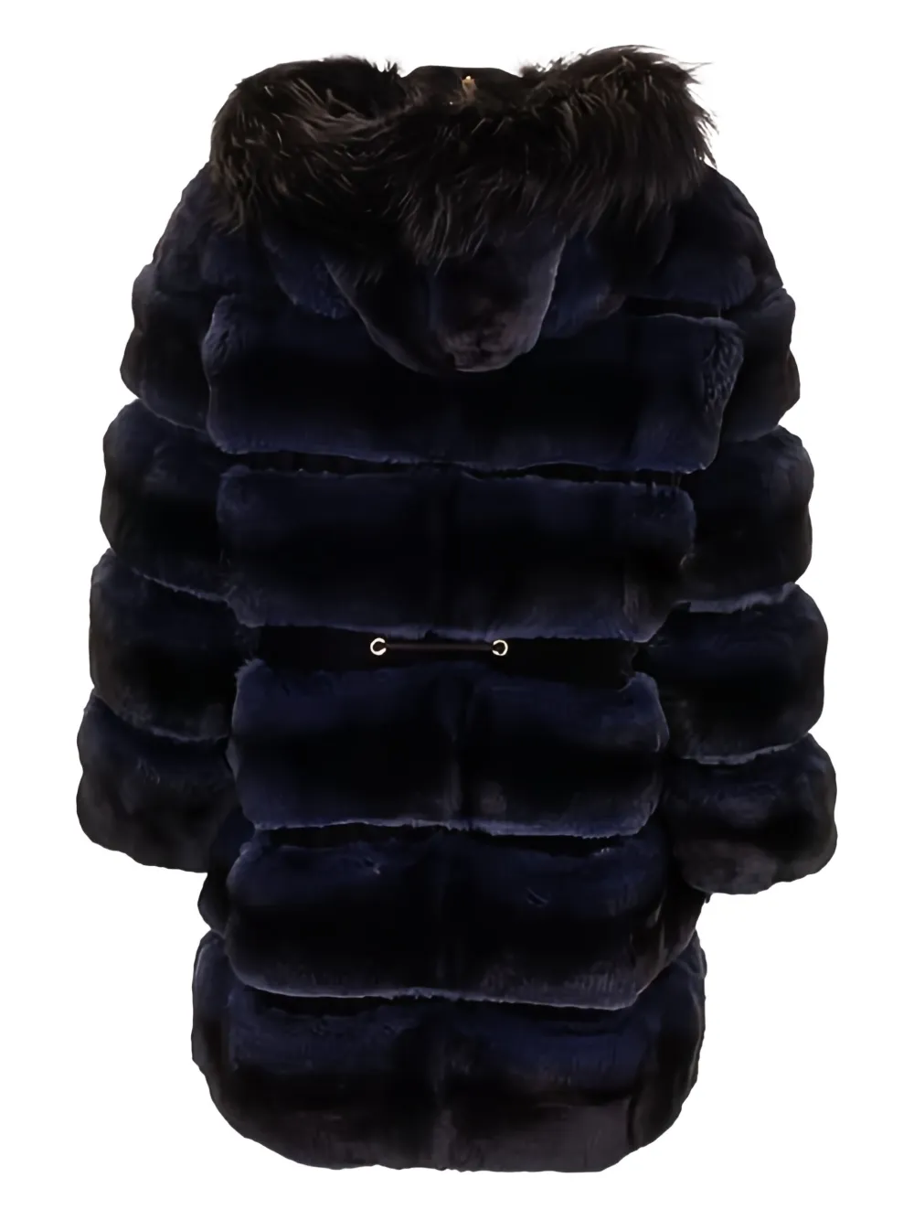 Fendi Fur Quilted Coat In Blue