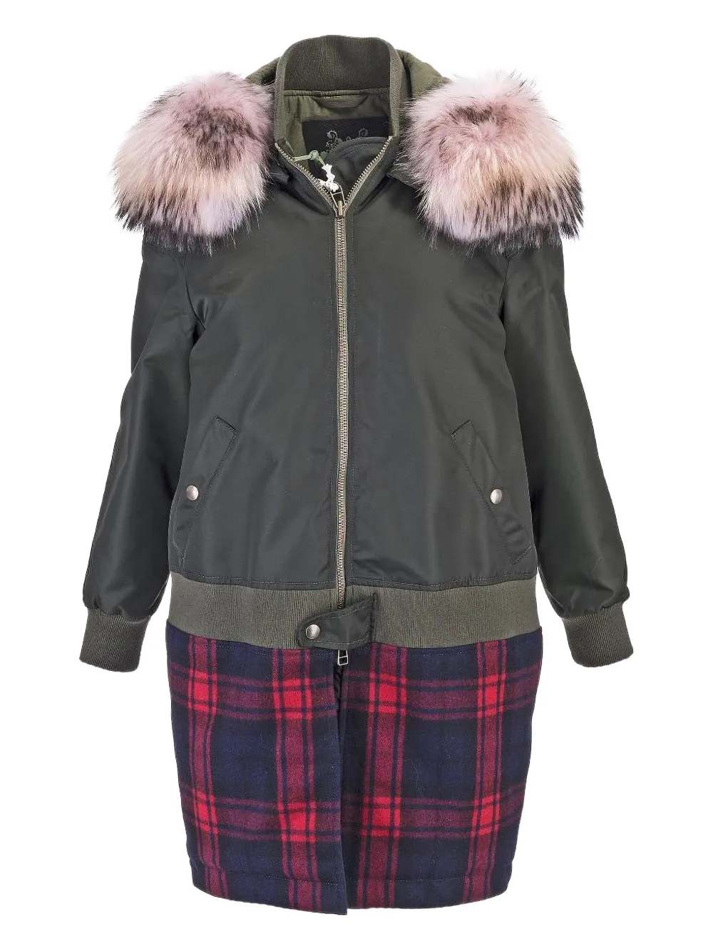Mr & Mrs Italy Fur-trim Hooded Coat In Green